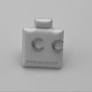 Sterling Silver Crescent Moon Stud Earrings